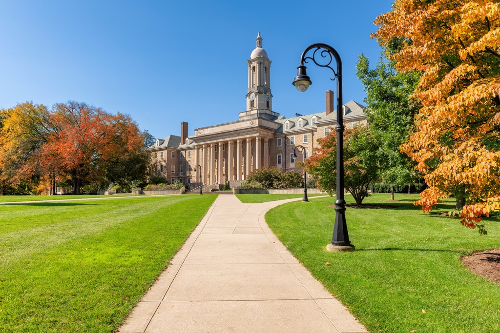 niversity campus of Pennsylvania State University in autumn sunny day