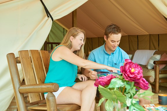 Go glamping on Virginia's Eastern Shore in one of our safari tents.