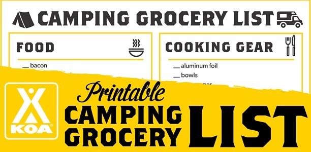 Camping Grocery List with Printable Shopping List