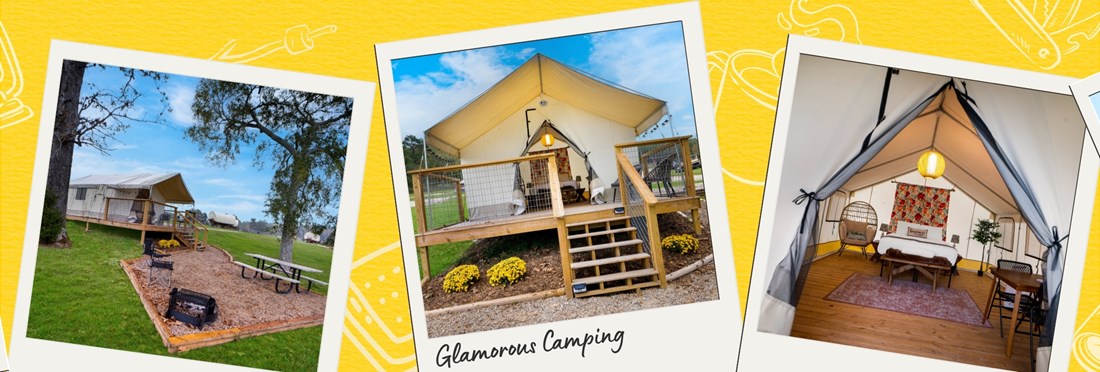 Outside of the Glamping tent